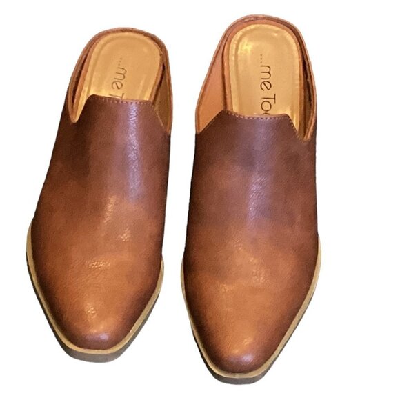 Me Too Paulina Mule Sz 7-1/2M Cognac Brown Slip-On #255C - Picture 2 of 9